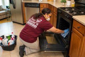 Dust Buster's technician providing professional house cleaning services in Westfield NJ kitchen