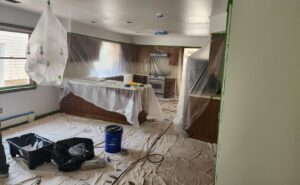 Kitchen under renovation before professional post construction deep cleaning in New Jersey