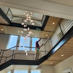 Post-construction ceiling dusting with extension duster – Dust Busters cleaning high surfaces in Linden NJ