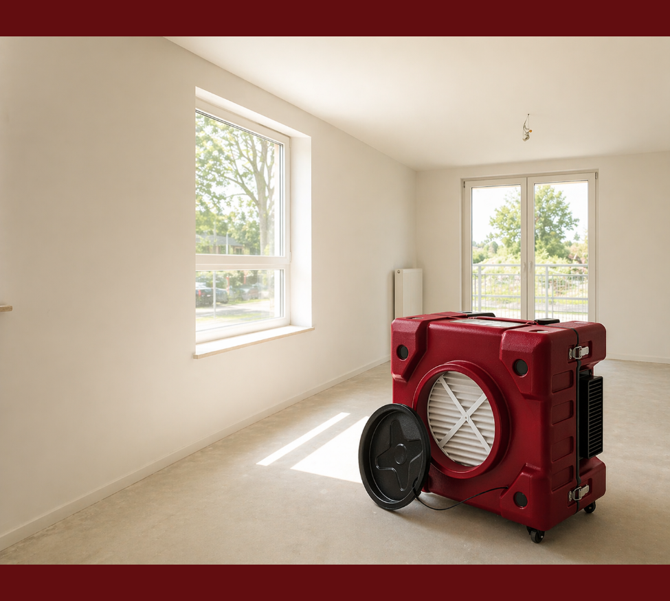 HEPA air scrubber used during post construction cleaning in NJ