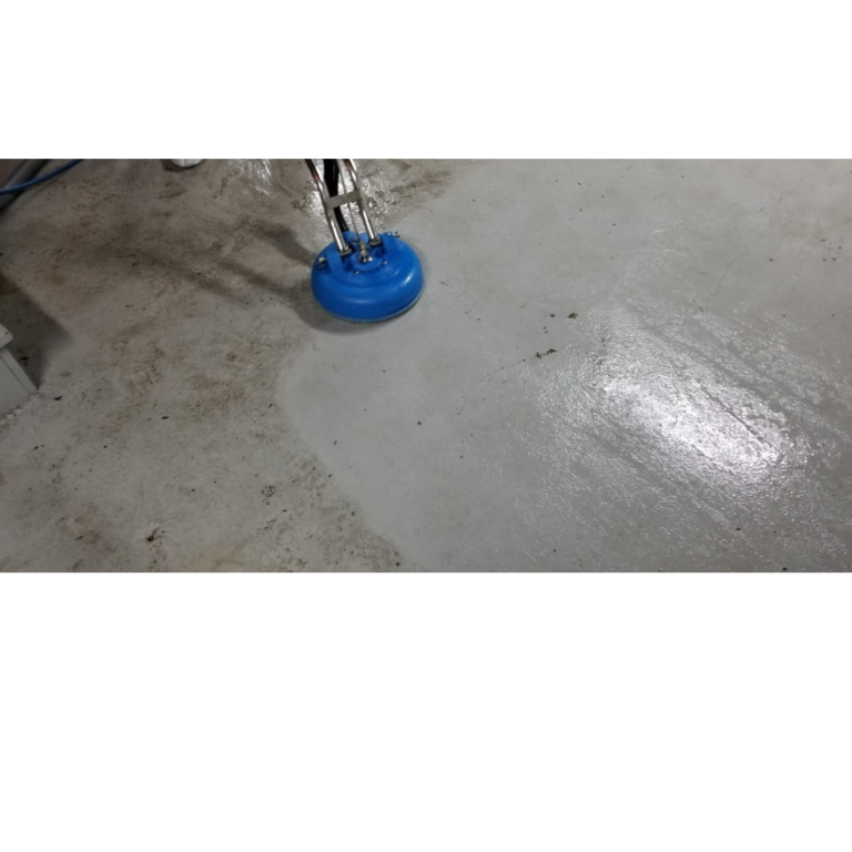 Clean basement cement floor after professional deep cleaning in New Jersey